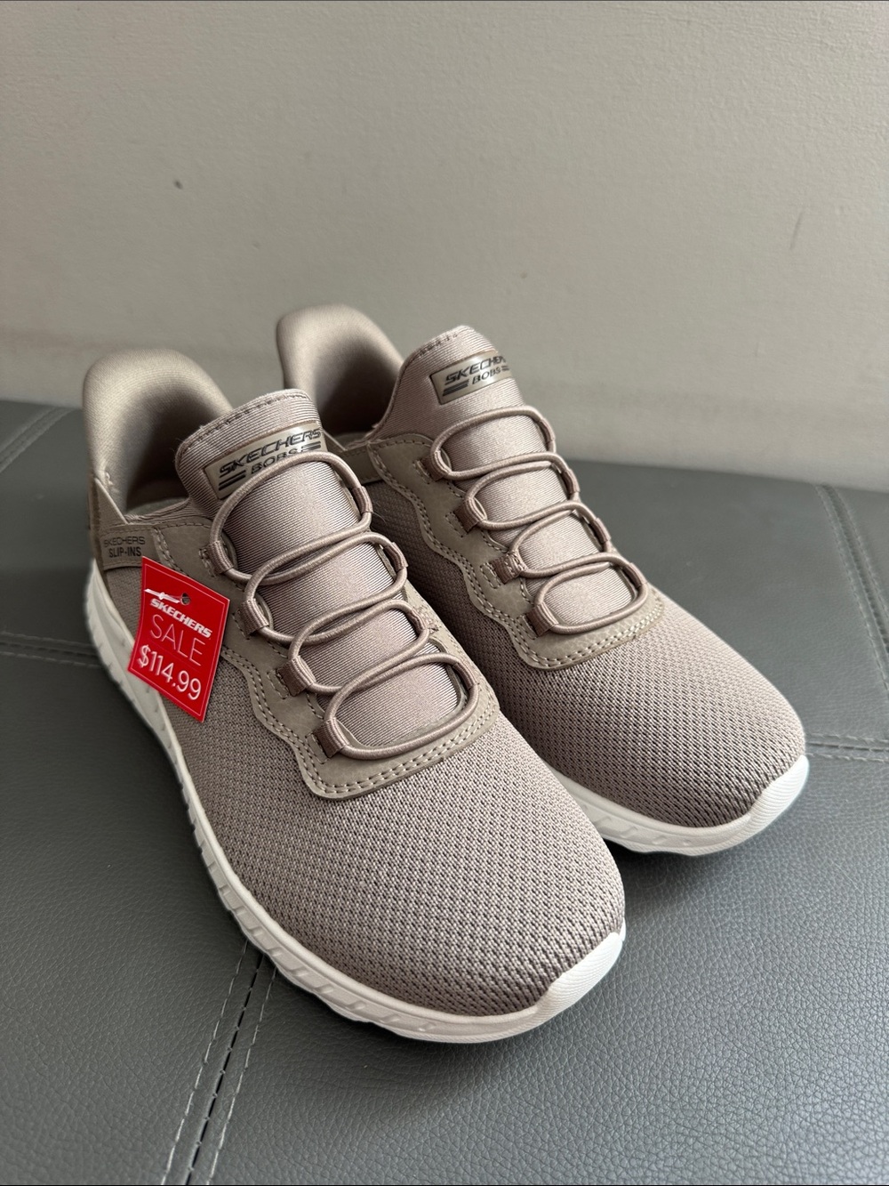 Skechers Women's Taupe Slip-On Athletic Sneakers